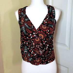 BCBGENERATION Black Tribal Print Sleeveless racerback top